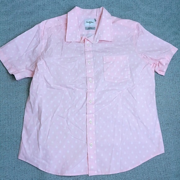 Goodfellow & Co Other - Goodfellow & Co Button Down Shirt Mens XL Pink Excellent Slim Short Sleeve Print